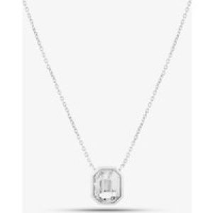 Sterling Silver Asscher-Cut Clear Crystal Necklace N4476C