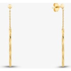 9ct Yellow Gold Faceted Bar Dropper Earrings 1.54.4959