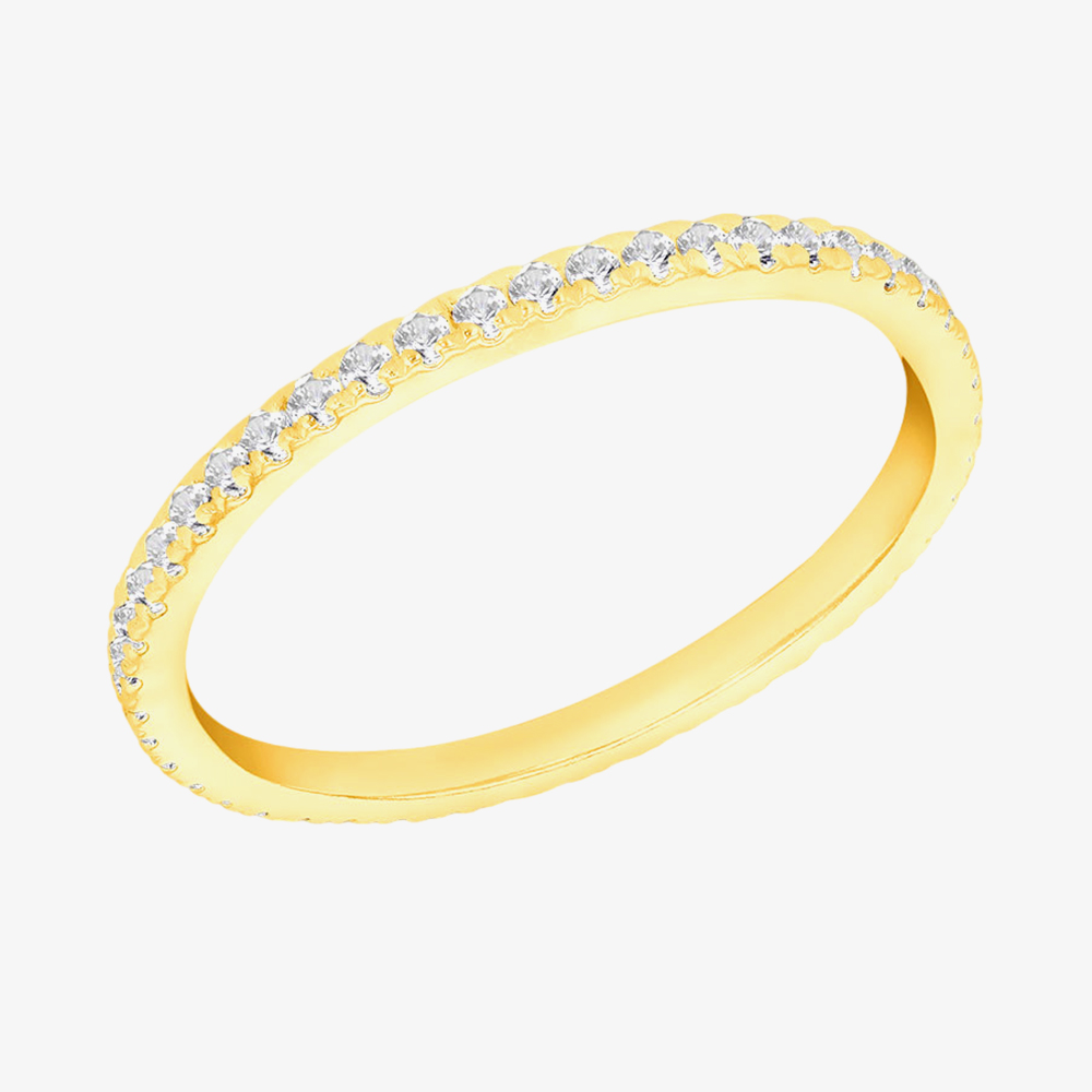 LUXE Silver Gold Plated Cubic Zirconia Full Eternity Ring 8.80.0641 O