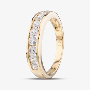 9ct Yellow Gold Cubic Zirconia Half Eternity Ring DIV125Y N