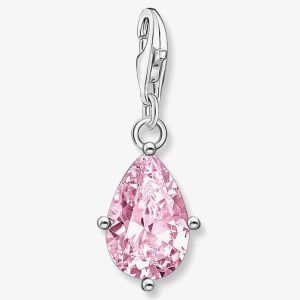 THOMAS SABO Silver Pink Cubic Zirconia Pear Shaped Charm 2031-051-9