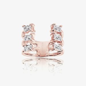 Sif Jakobs Rose Gold Plated Antella Baguette Grande Ring SJ-R014-CZ(RG)/56