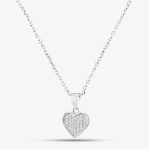 Silver Pavé Heart Pendant P611854