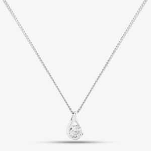 Silver Clear Tear Drop Pendant GK-P146C