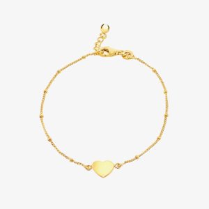 LUXE Silver Gold Plated Heart & Ball Bracelet 8.23.7882