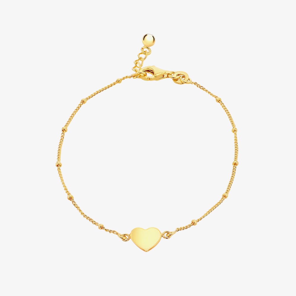 LUXE Silver Gold Plated Heart & Ball Bracelet 8.23.7882
