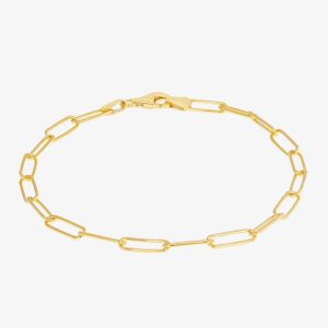 LUXE Silver Gold Plated Paperlink Chain Bracelet 8.26.0351