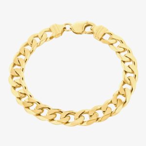 LUXE Silver Cold Plated 9.3mm Curb Chain Bracelet 8.92.0412