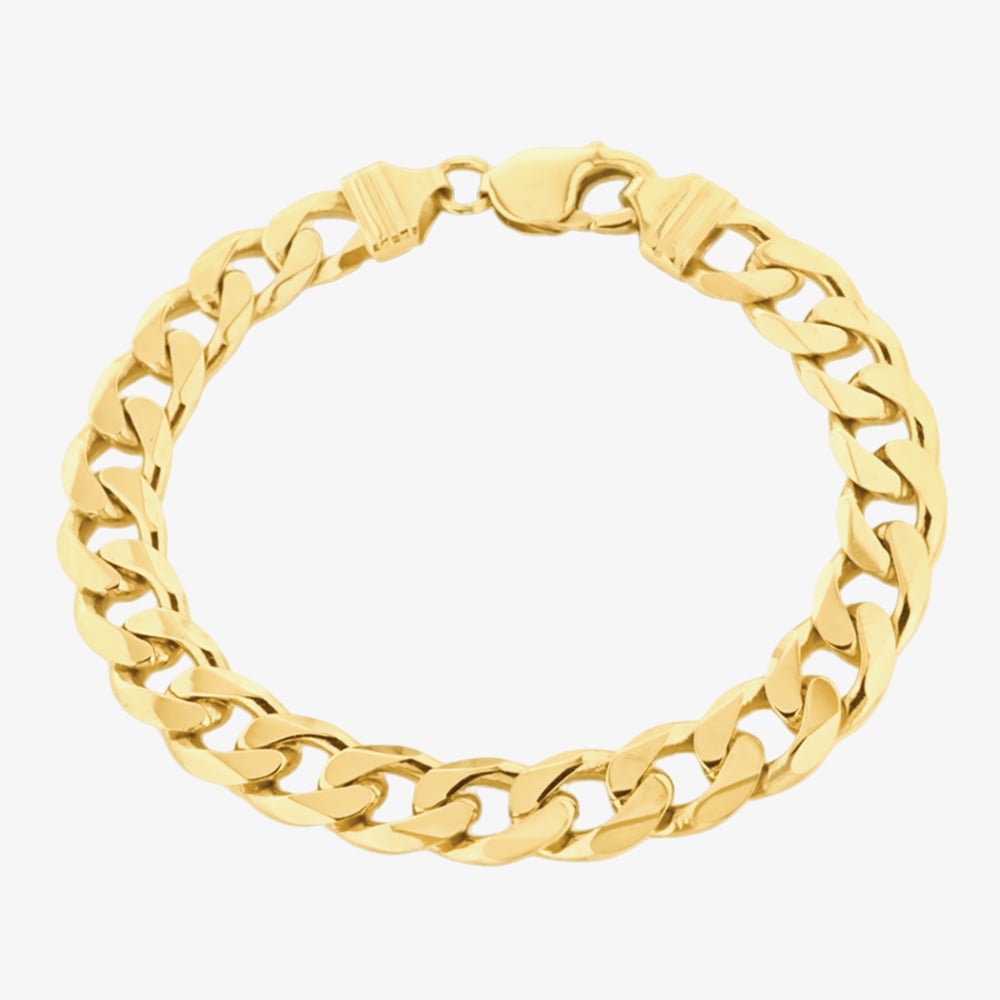 LUXE Silver Cold Plated 9.3mm Curb Chain Bracelet 8.92.0412