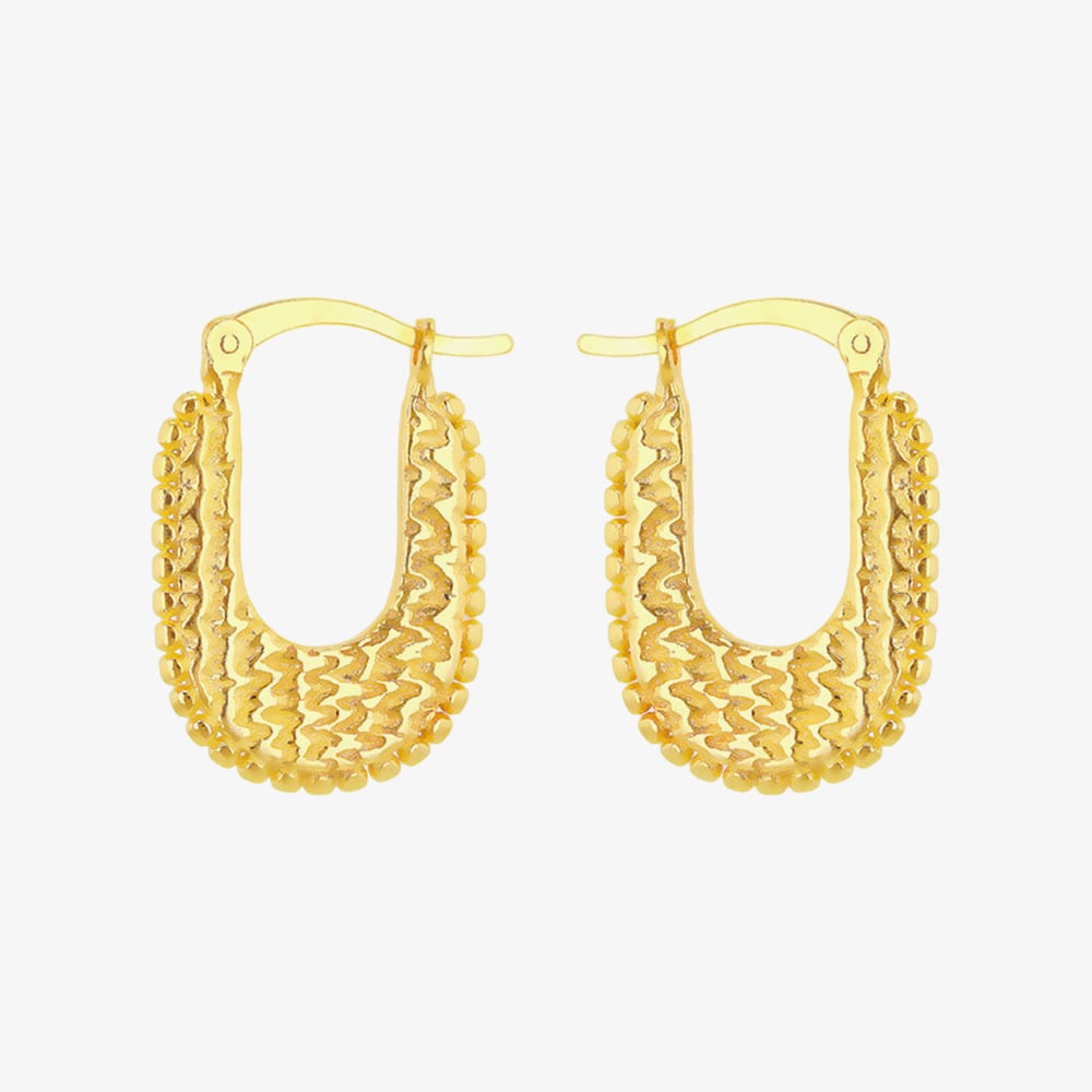 LUXE Silver Gold Plated 21.7mm Hammered Hoop Earrings 8.52.9999