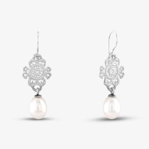 Sterling Silver Pearl Dropper Earrings 2460-AG-SW-1