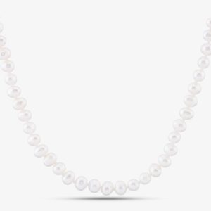 Silver 6-6.5mm Freshwater Pearl 18 Inch Necklace POW6020FW/4