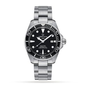 Certina DS Motion Diver Mens Watch CO032.607.11.051.00 Black Dial Metal Bracelet