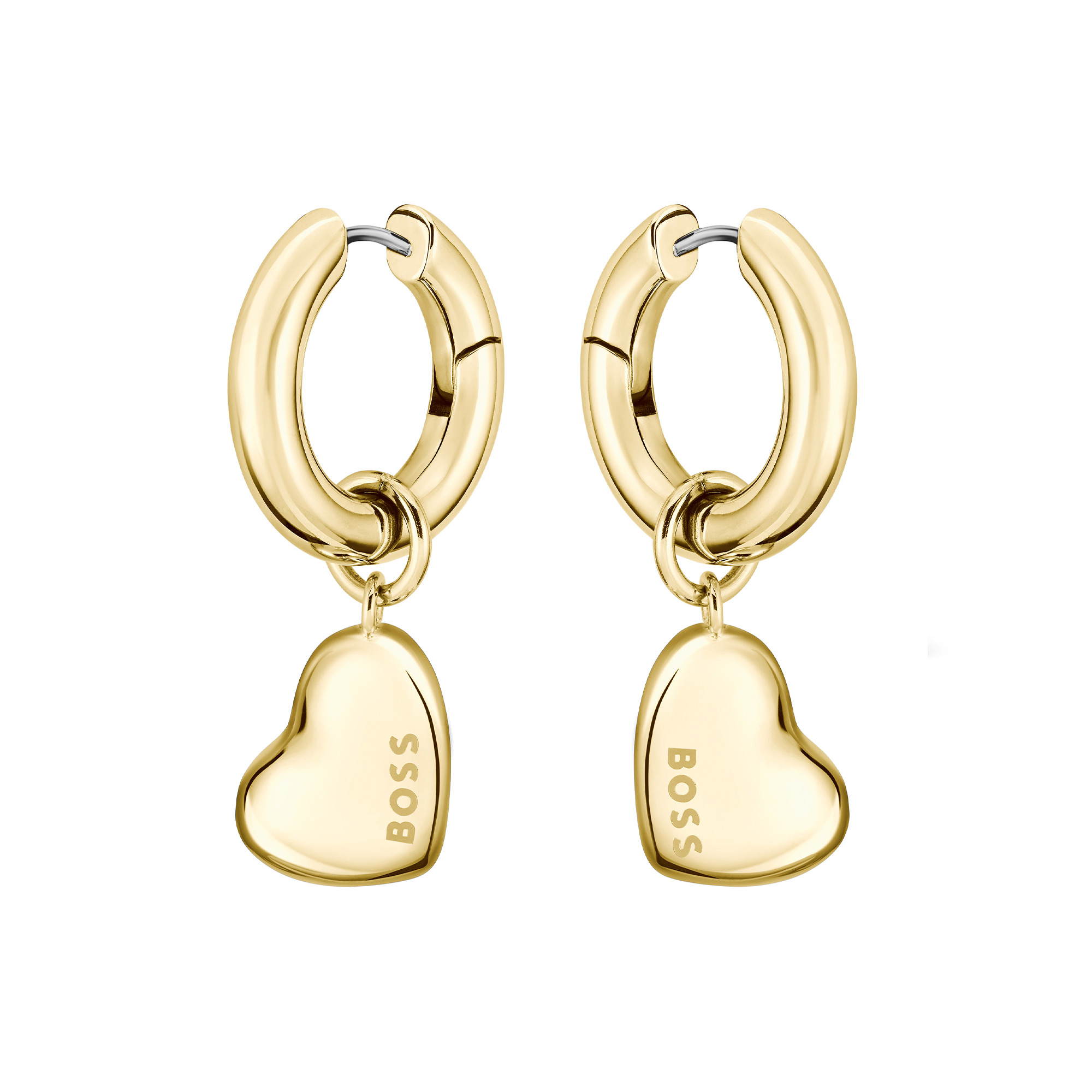 BOSS Honey Love Gold Tone Huggie Hoop Middle Attraction Earrings 1580641