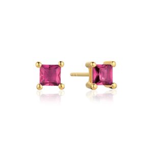 Sif Jakobs Ellera Quadrato 18ct Gold Plated Purple Cubic Zirconia Earrings SJ-E42277-PKCZ-YG