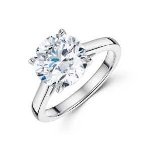 Platinum Spherical Good Lower 3.00ct Lab Grown Diamond Solitaire
