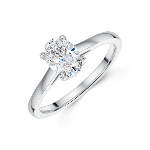Platinum Lab Grown 1.00ct Oval Diamond Solitaire