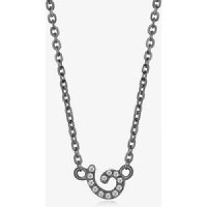 Fei Liu Cascade Silver Cubic Zirconia & Black Rhodium Tiny Swirl Pendant CAS-925B-305-CZ00