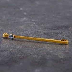Pre-Owned Vintage Yellow Gold Blue Topaz Bar Brooch 41131057