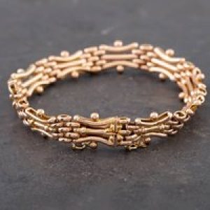 Pre-Owned 9ct Rose Gold 7.5 Inch Gate Bracelet 41531041