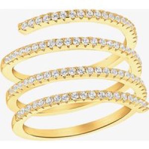 LUXE Silver Gold Plated Cubic Zirconia Spiral Ring 8.84.0799 P
