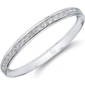9ct White Gold Sensible Lower Cubic Zirconia Eternity Ring