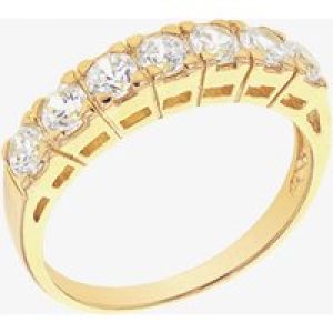 LUXE Silver Gold Plated Cubic Zirconia Half Eternity Ring 8.98.0240 S