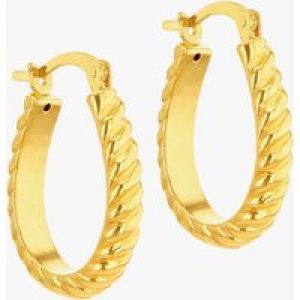 LUXE Silver Gold Plated 27mm Oval Twisted Creole Earrings 8.52.9993