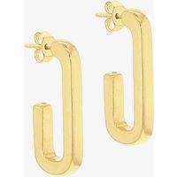 LUXE Silver Gold Plated 25mm Rectangular Half Hoop Earrings 8.51.3013 - Image 2