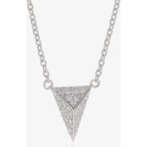 Sif Jakobs Rhodium Plated ‘Pecetto Piccolo’ White Pave Triangle Necklace SJ-C3307-CZ