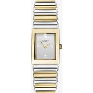 Sekonda Ladies Seksy Edge Silver Stone Set Dial Two Tone Bracelet Watch 2865