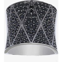 Sif Jakobs Ladies Rhodium Plated 'Pecetto Grande' Black Cubic Zirconia Zigzag Ring SJ-R11066-B - Image 2