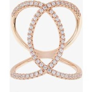 Sif Jakobs Ladies Rose Gold-Plated ‘Fucino’ Crossover White Cubic Zirconia Ring SJ-R0059-CZ(RG)