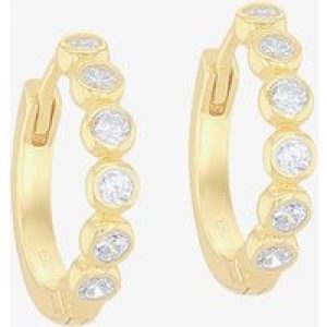 LUXE Silver Gold Plated 14mm Cubic Zirconia Hoop Earrings 8.58.0004
