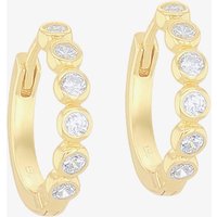 LUXE Silver Gold Plated 14mm Cubic Zirconia Hoop Earrings 8.58.0004 - Image 2