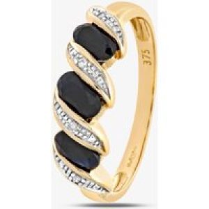 9ct Yellow Gold Three Stone Swirl Ring PR06270Y SA K