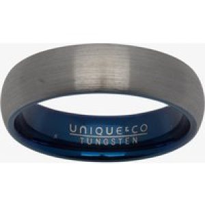 Unique Mens Tungsten Brushed & Blue IP Plated 6mm Ring TUR-72-60