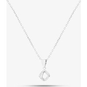 Silver Cubic Zirconia Open Square Pendant E610858-P