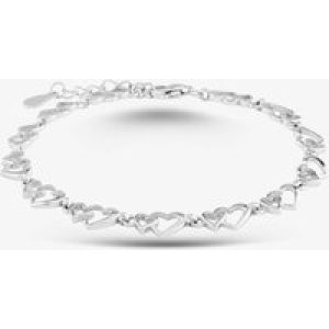 Sterling Silver Open Heart 7.5 Inch Bracelet B613528