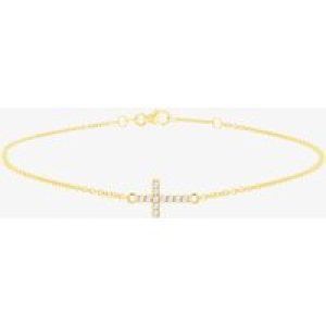 9ct Yellow Gold Cubic Zirconia Cross Bracelet 1.29.1702