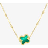 9ct Yellow Gold Green Malachite Clover Necklace 1.19.2240 - Image 2