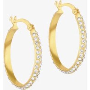 LUXE Silver Gold Plated Cubic Zirconia Hoop Earrings 8.51.3200