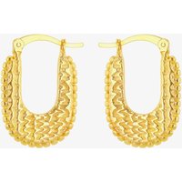 LUXE Silver Gold Plated 21.7mm Hammered Hoop Earrings 8.52.9999 - Image 2