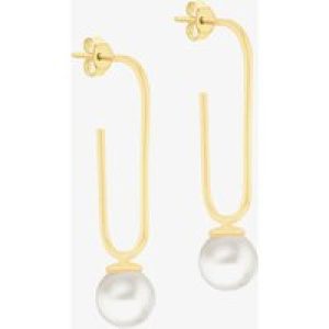 LUXE Silver Gold Plated Freshwater Pearl Dropper Earrings 8.54.5064