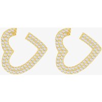 LUXE Silver Gold Plated Cubic Zirconia Open Heart Stud Earrings 8.51.3210 - Image 2