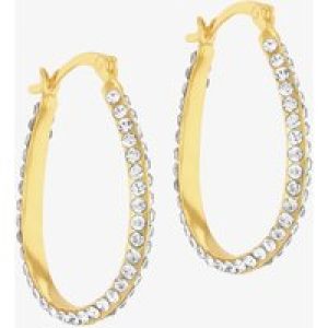 LUXE Silver Gold Plated Cubic Zirconia Oval Hoop Earrings 8.51.3201
