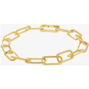 LUXE Silver Gold Plated Twisted Paperlink Chain Bracelet 8.26.0272