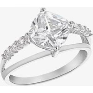 Silver Cubic Zirconia Double Split Shoulder Ring 8.84.8609 P