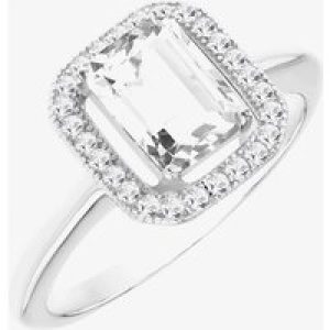 Silver Cubic Zirconia Halo Ring 8.84.8789 M