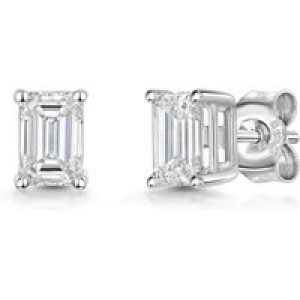 18ct White Gold Lab Grown 1.00ct Emerald Minimize Diamond Earrings